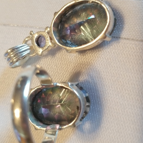 💥MYSTIC TOPAZ💥 Sz 7 ring and Pendant to match  925 Sterling Silver NWOT. J#44 - Picture 2 of 4